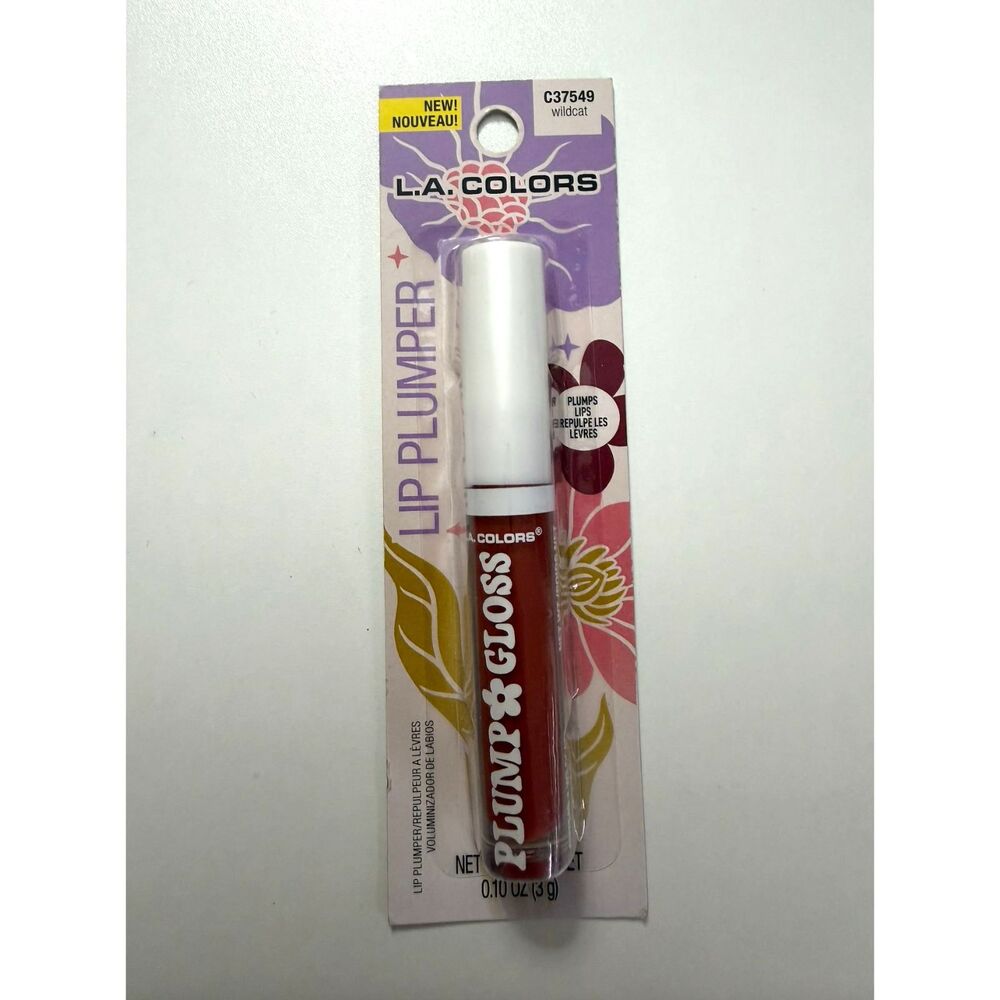 L.A. Colors Plump Gloss Lip Plumper Wildcat Red 0.1 oz NEW Lip Gloss
